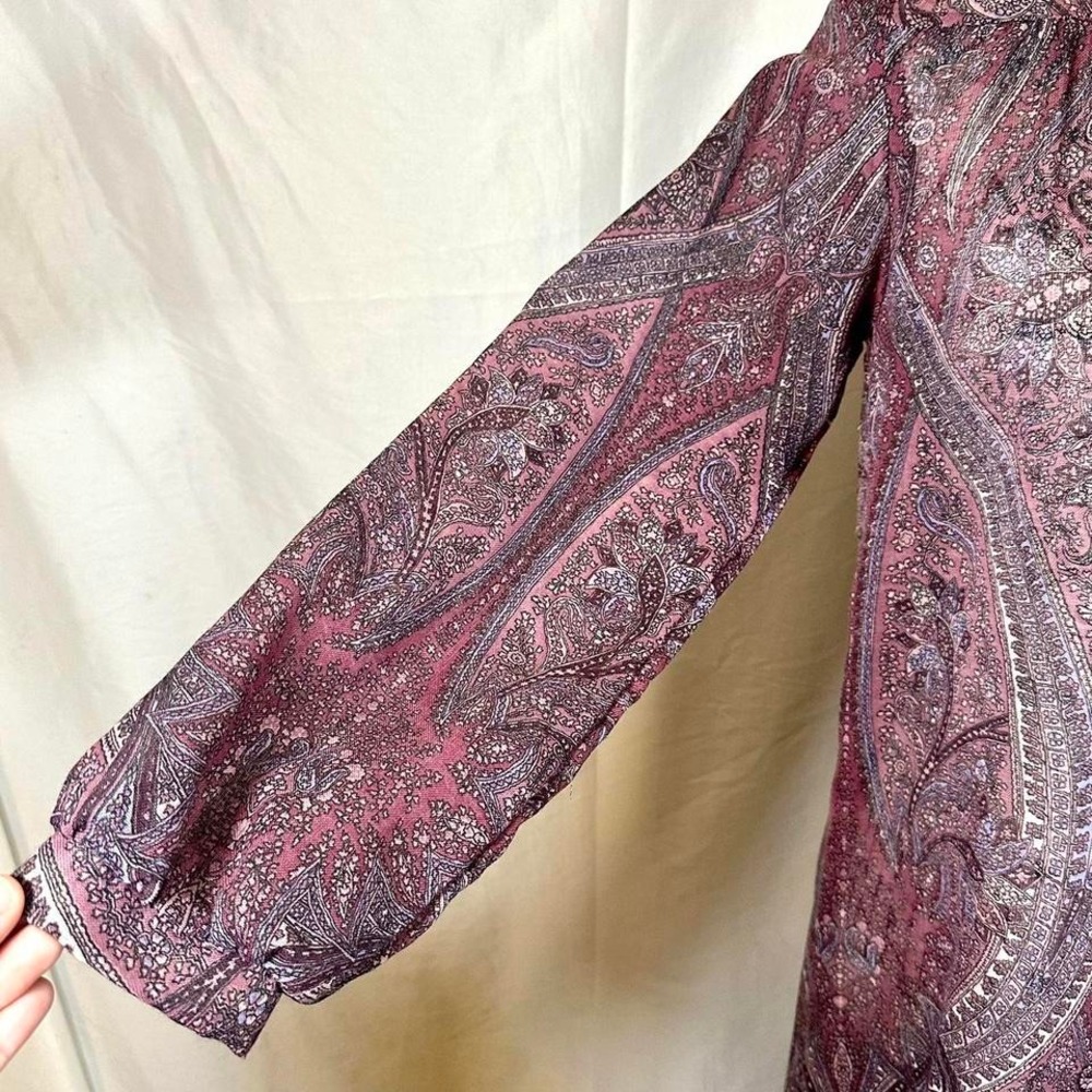 Vintage Queens Way to Fashion Midi Dress Women's 6 Plus Sheer Paisley Retro - Picture 3 of 8